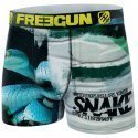 FREEGUN Boxer Homme Microfibre recyclée SNA Bleu Noir PREMIUM