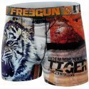 FREEGUN Boxer Homme Microfibre recyclée TIG Orange Noir PREMIUM