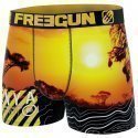 FREEGUN Boxer Homme Microfibre recyclée KEN Jaune Noir PREMIUM