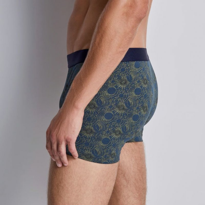 AUBADEMEN Boxer Homme Coton bio MOON Bleu