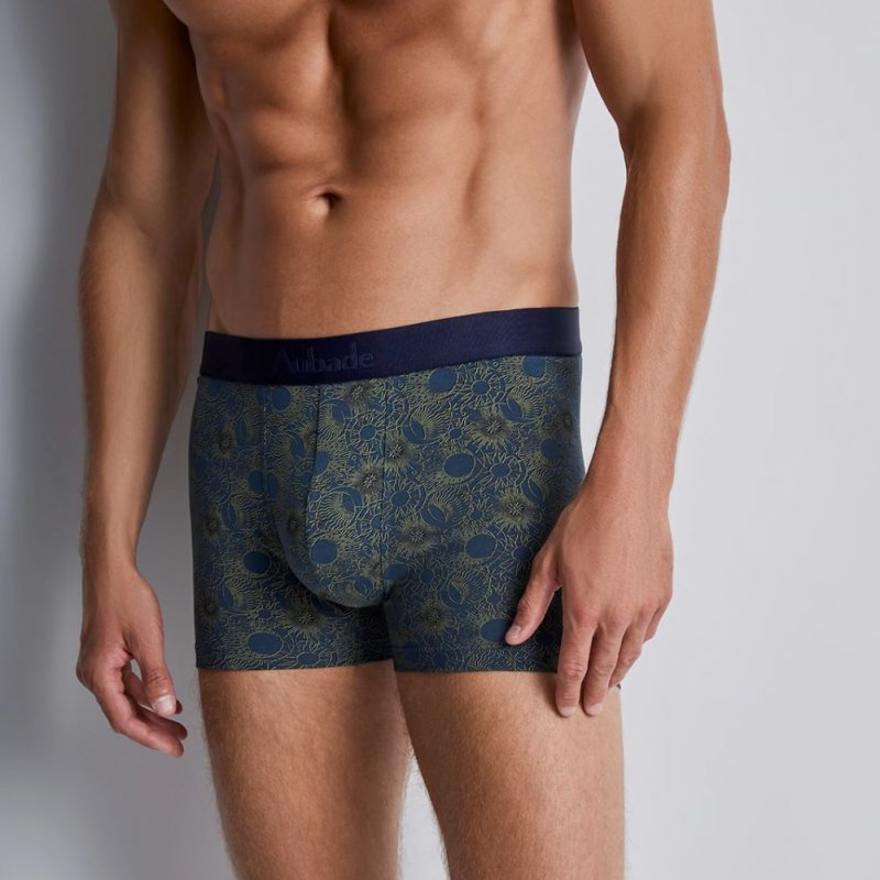 AUBADEMEN Boxer Homme Coton bio MOON Bleu