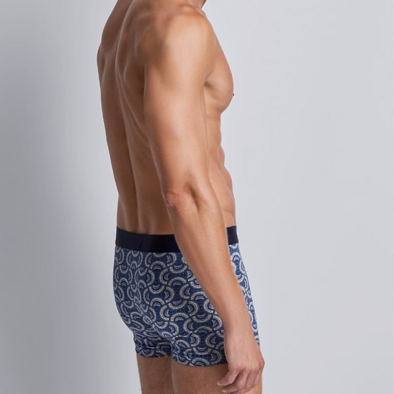 AUBADEMEN Boxer Homme Coton bio TRIB Bleu