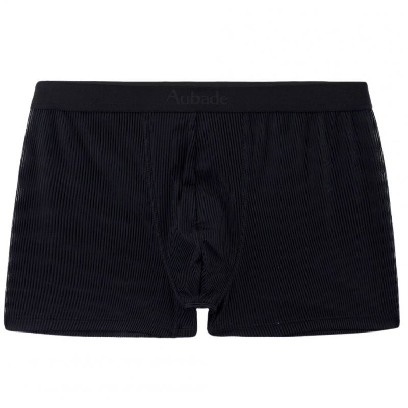 AUBADEMEN Boxer Homme Microfibre STRIPES Noir