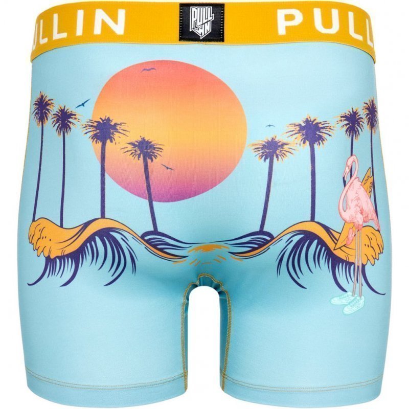 Boxer long Homme FLAMINGOS Orange et Ciel