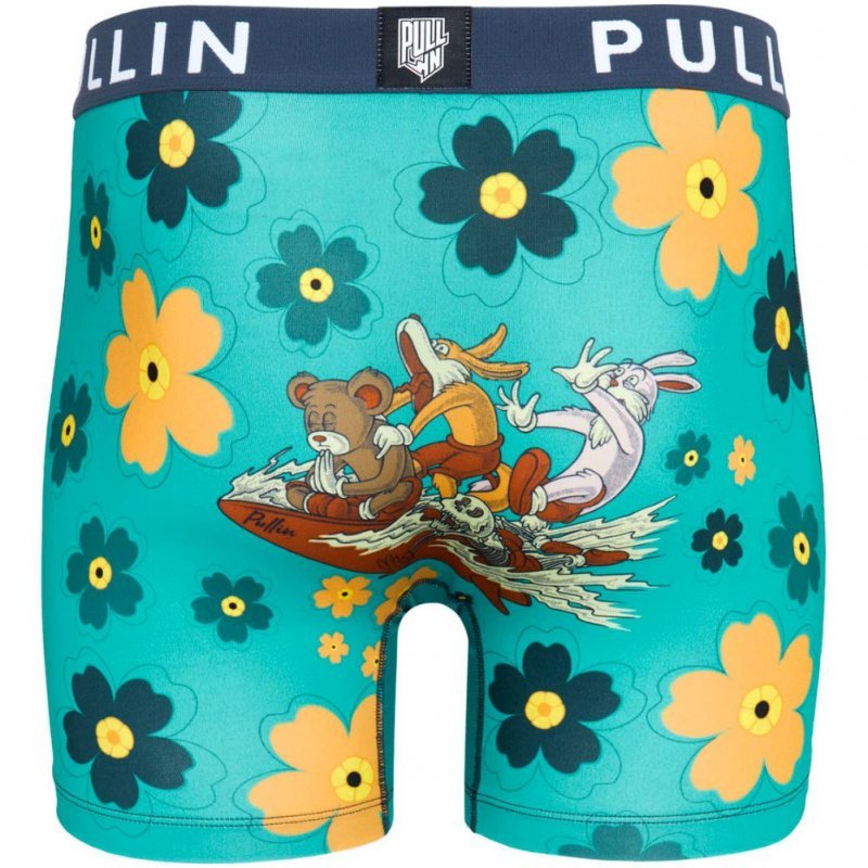 PULL IN Boxer Long Homme Microfibre SURFPANIC Bleu