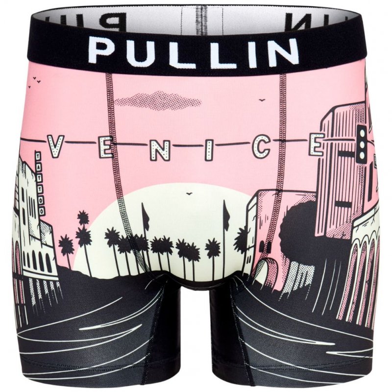 Boxer long Homme VENICE23 Rose et Noir