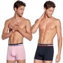 EDEN PARK Lot de 2 Boxers Homme Coton DUOTRICE Rose Marine