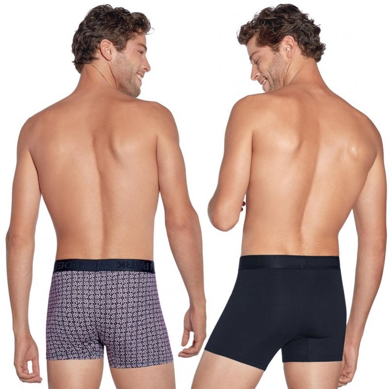 EDEN PARK Lot de 2 Boxers Homme Coton LOGENTRE Rose Marine