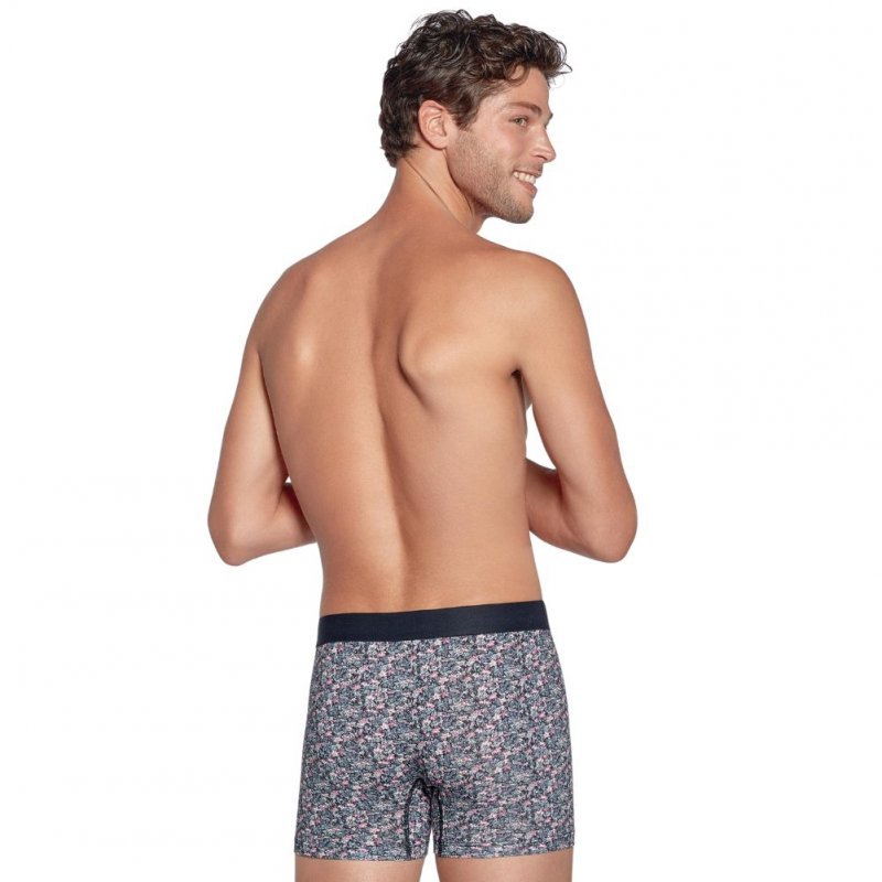 EDEN PARK Boxer Homme Coton FLORAL Rose Marine