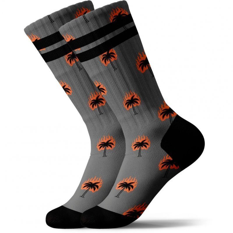 Chaussettes Homme BURNING Gris et Orange