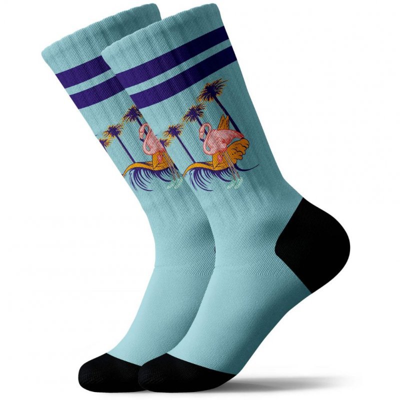 Chaussettes Homme FLAMINGOS Orange et Ciel