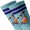 Chaussettes Homme FLAMINGOS Orange et Ciel