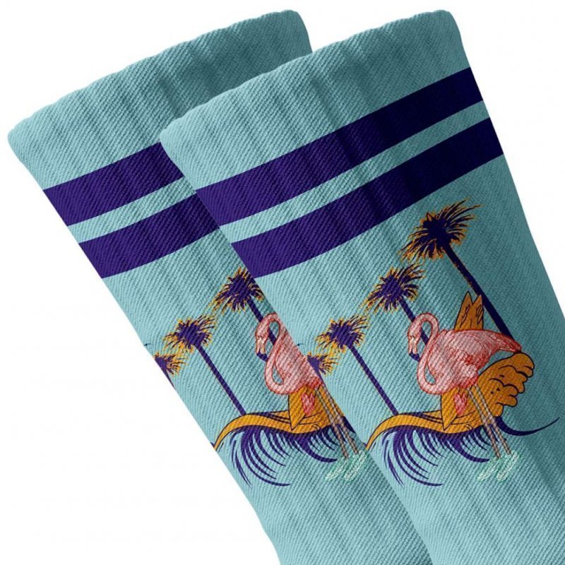 Chaussettes Homme FLAMINGOS Orange et Ciel