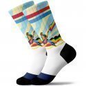 PULL IN Chaussettes Homme Coton HELLFEST Bleu Jaune