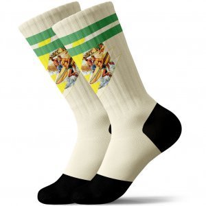Chaussettes Homme SURFERS Jaune et Bleu