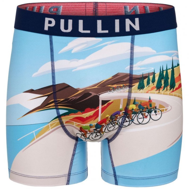 Boxer long Homme PELOTON Bleu et Beige
