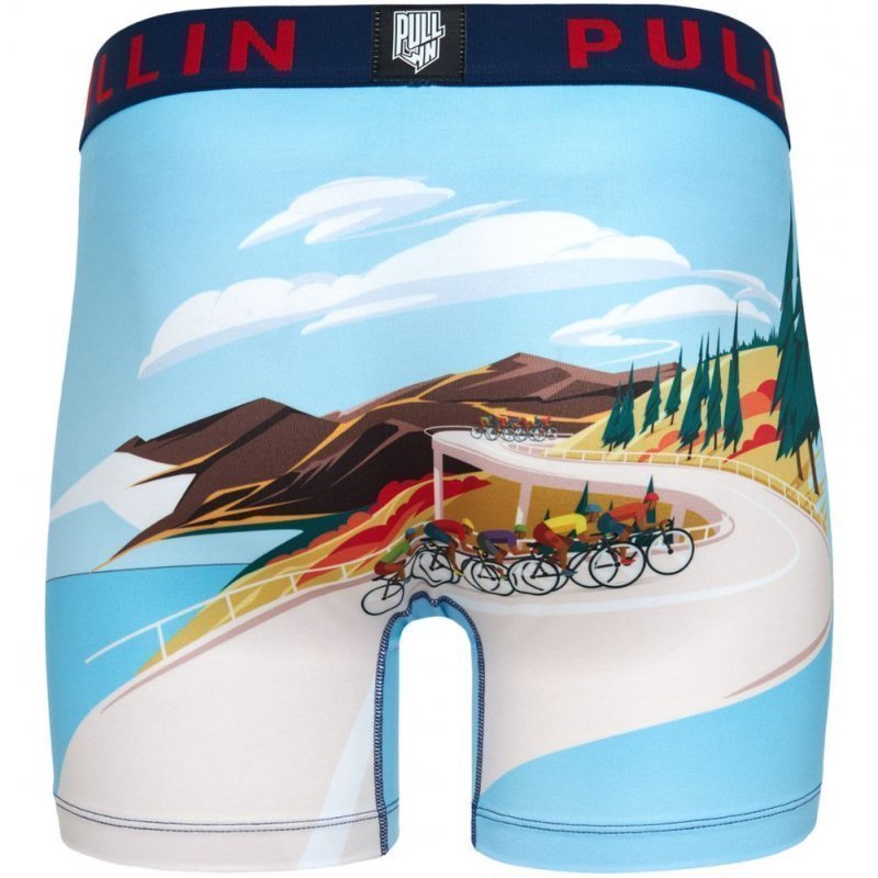 Boxer long Homme PELOTON Bleu et Beige