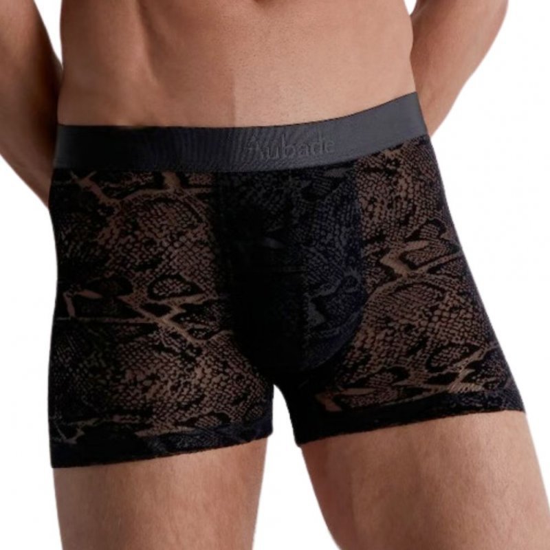 AUBADEMEN Boxer Homme Microfibre BLPY Noir