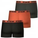 ATHENA 3 Boxers Homme Coton BASIC COLOR Noir Rouge Anthracite