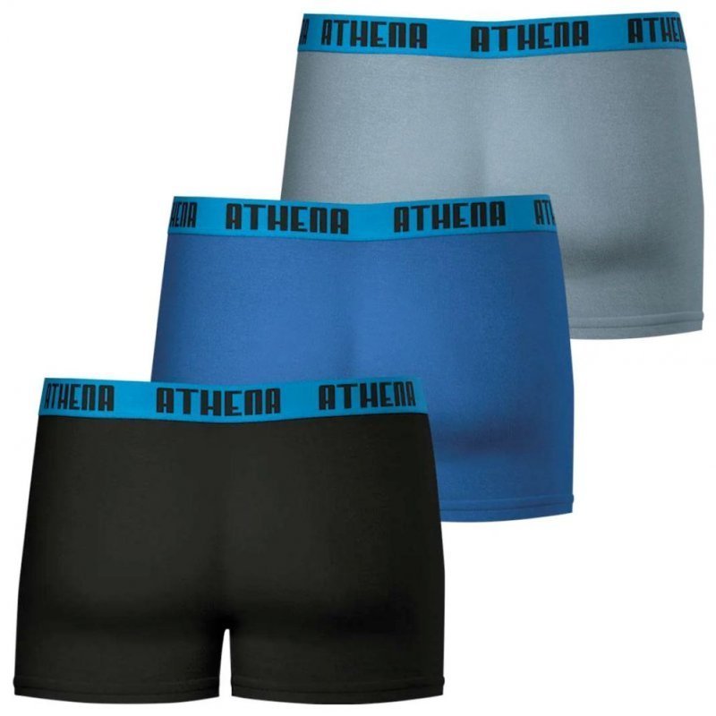 LOT DE 3 Boxer Sous-vêtements Homme BASIC COLOR Noir et Bleu