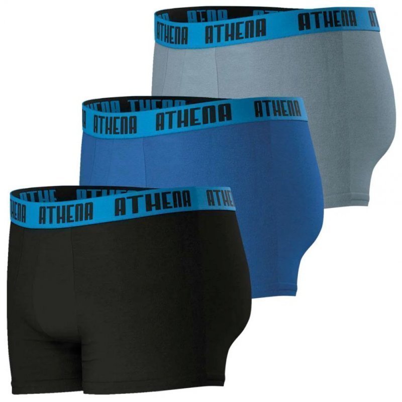 LOT DE 3 Boxer Sous-vêtements Homme BASIC COLOR Noir et Bleu