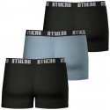 ATHENA Lot de 3 Boxers Homme Coton BASIC COLOR Noir Gris Noir