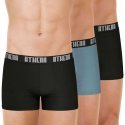 ATHENA Lot de 3 Boxers Homme Coton BASIC COLOR Noir Gris Noir