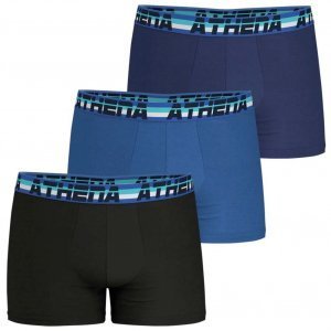 ATHENA Lot de 3 Boxers Homme Coton 720COTON Noir Bleu Marine
