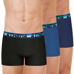 ATHENA Lot de 3 Boxers Homme Coton 720COTON Noir Bleu Marine