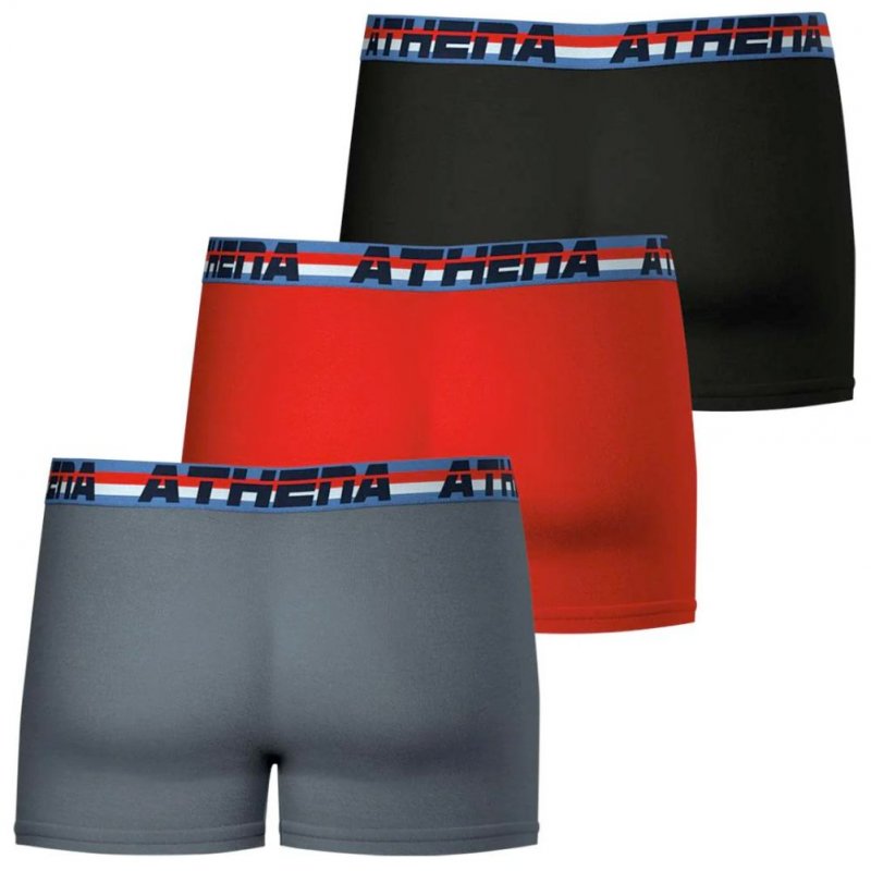 LOT DE 3 Boxer Sous-vêtements Homme 720COTON Noir et Rouge