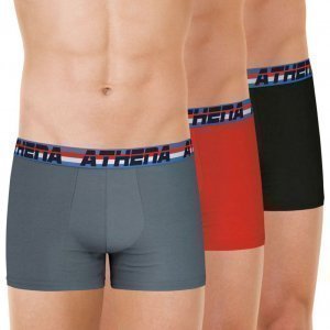ATHENA Lot de 3 Boxers Homme Coton 720COTON Noir Rouge Ardoise