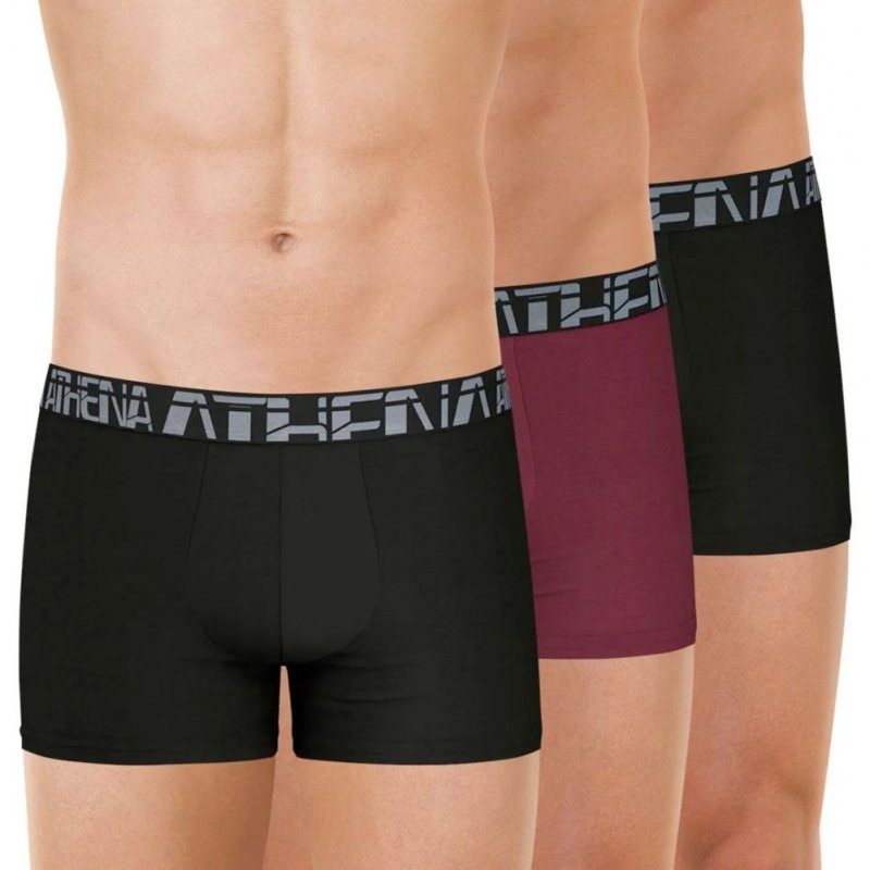 ATHENA Lot de 3 Boxers Homme Microfibre 720MICRO Noir Tanin