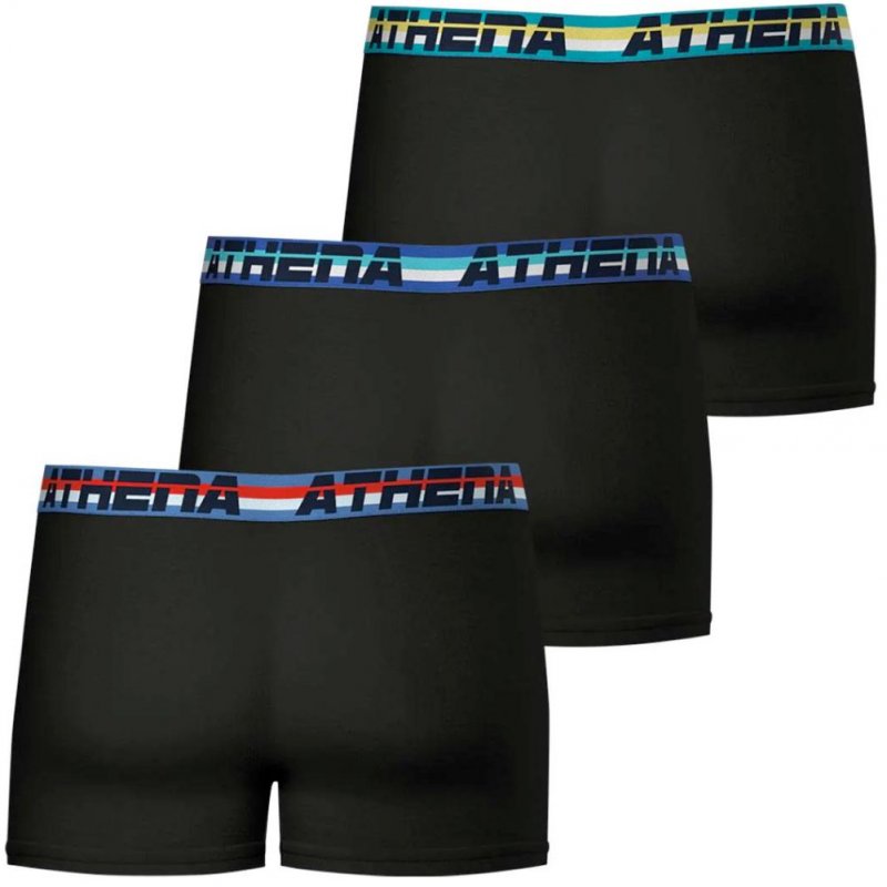 ATHENA Lot de 3 Boxers Homme Microfibre 720MICRO Noir