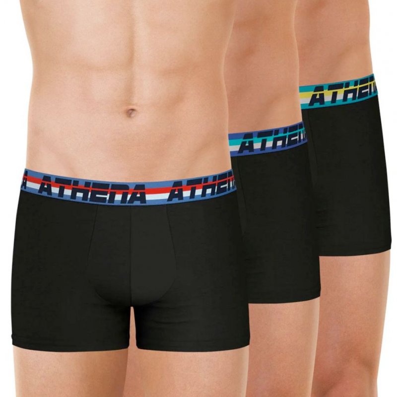 ATHENA Lot de 3 Boxers Homme Microfibre 720MICRO Noir