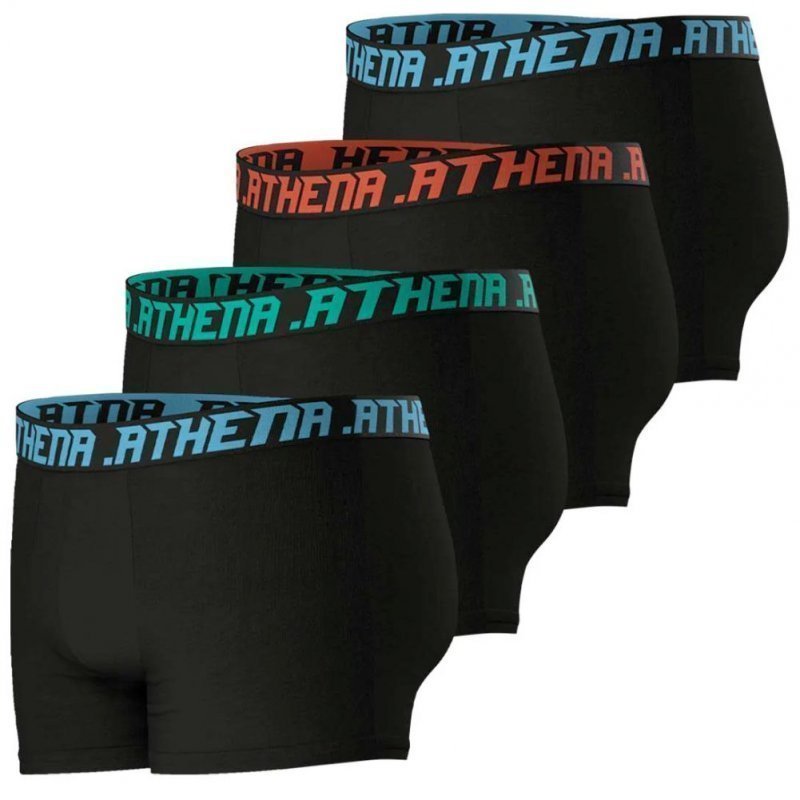 ATHENA Lot de 4 Boxers Homme Coton MYPETITPRIX4 Noir