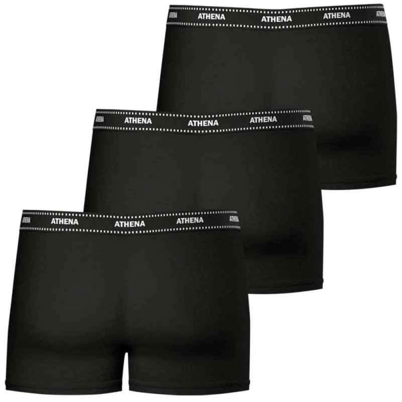 ATHENA Lot de 3 Boxers Homme Coton MYPETITPRIX3 Noir