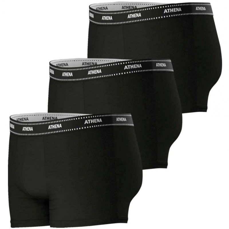ATHENA Lot de 3 Boxers Homme Coton MYPETITPRIX3 Noir