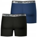 ATHENA Lot de 2 Boxers Long Homme Microfibre 720ADJUST Noir Bleu