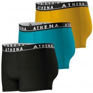 ATHENA Lot de 3 Boxers Homme Coton EASY COLOR Noir Noir