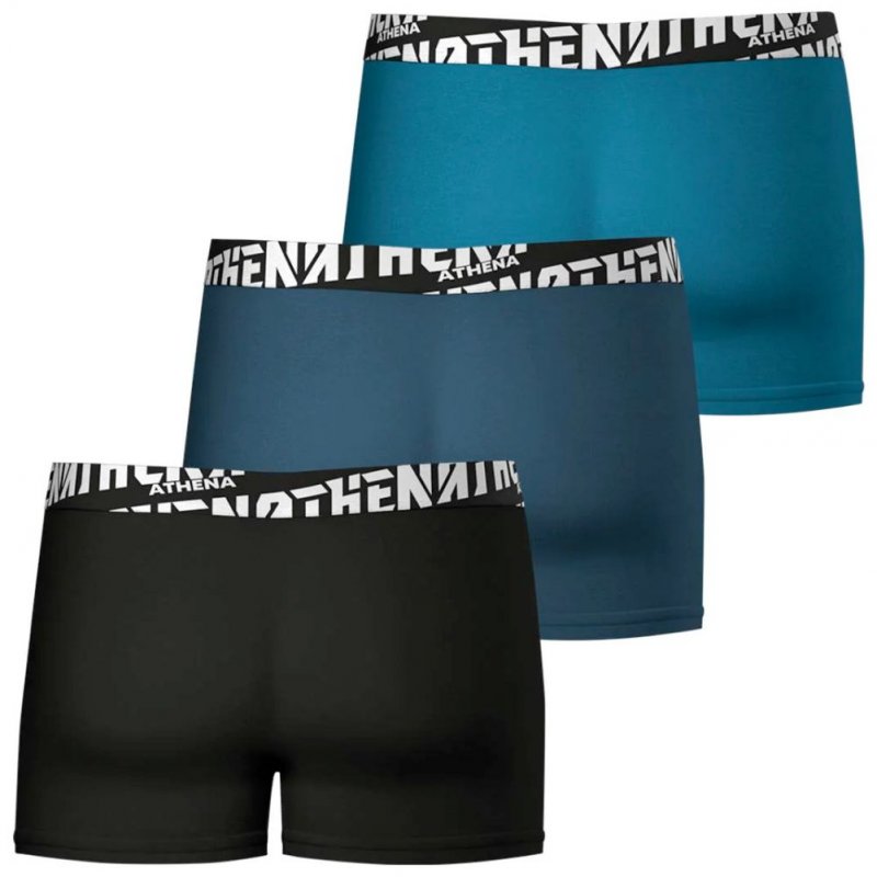 ATHENA 3 Boxers Homme Coton EASYSPORT Noir Lagon Croisière