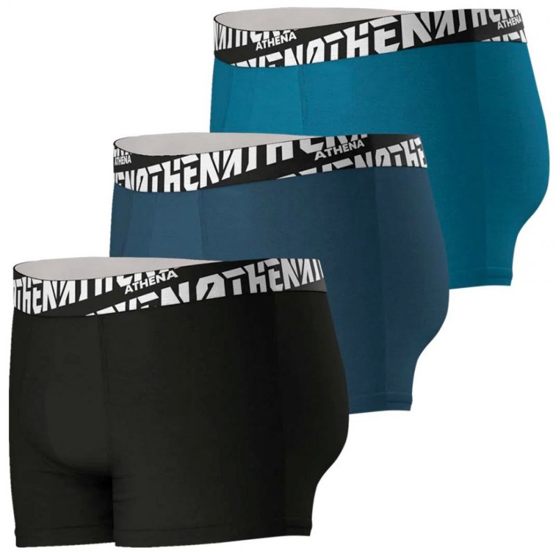 ATHENA 3 Boxers Homme Coton EASYSPORT Noir Lagon Croisière