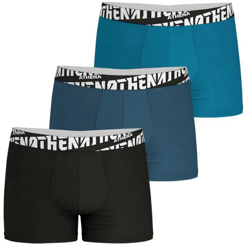 ATHENA 3 Boxers Homme Coton EASYSPORT Noir Lagon Croisière