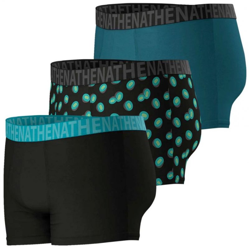 LOT DE 3 Boxer Sous-vêtements Homme EASYFUN Noir et Aqua