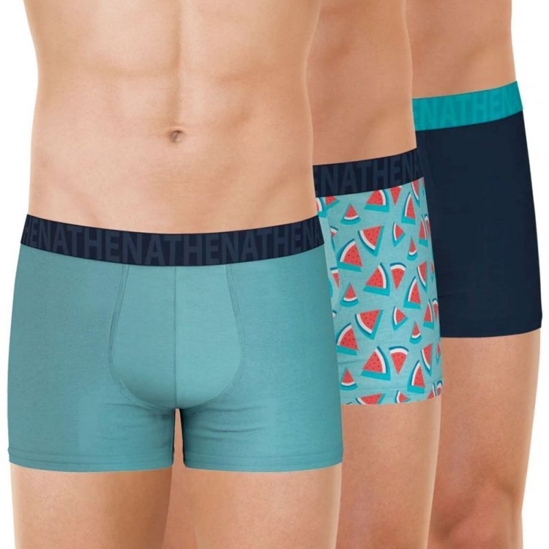 LOT DE 3 Boxer Sous-vêtements Homme EASYFUN Bleu et Marine