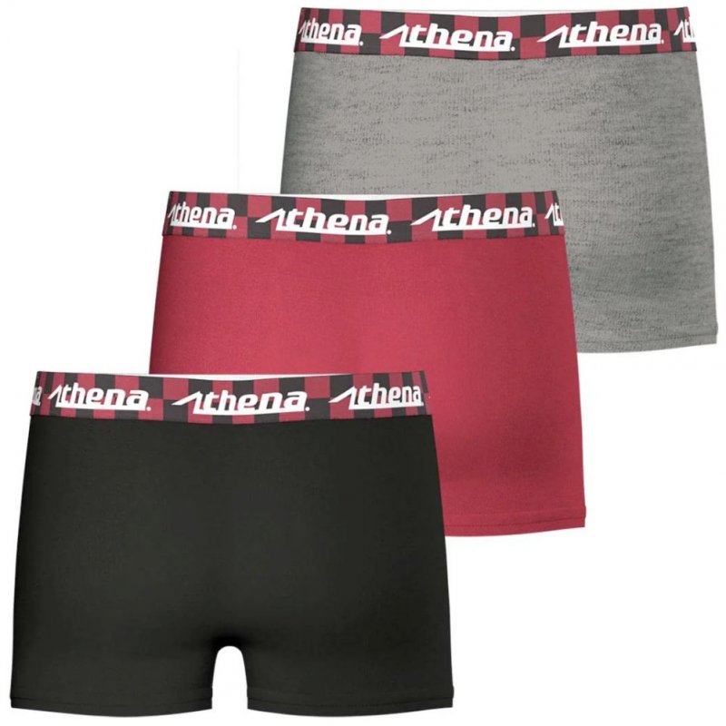 LOT DE 3 Boxer Sous-vêtements Garçon EASYFUN Noir et Gris