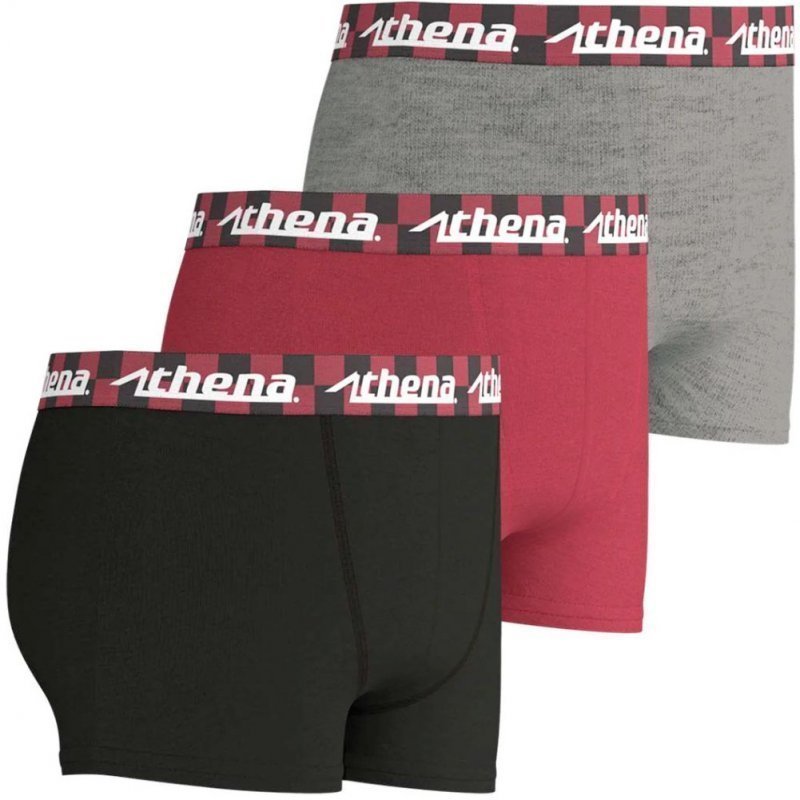 LOT DE 3 Boxer Sous-vêtements Garçon EASYFUN Noir et Gris