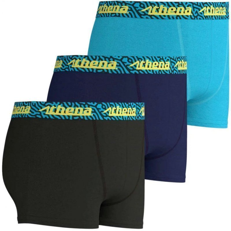 LOT DE 3 Boxer Sous-vêtements Garçon EASYFUN Noir et Marine
