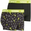 LOT DE 2 Boxer Sous-vêtements Garçon SPORTPACK Noir et Anis