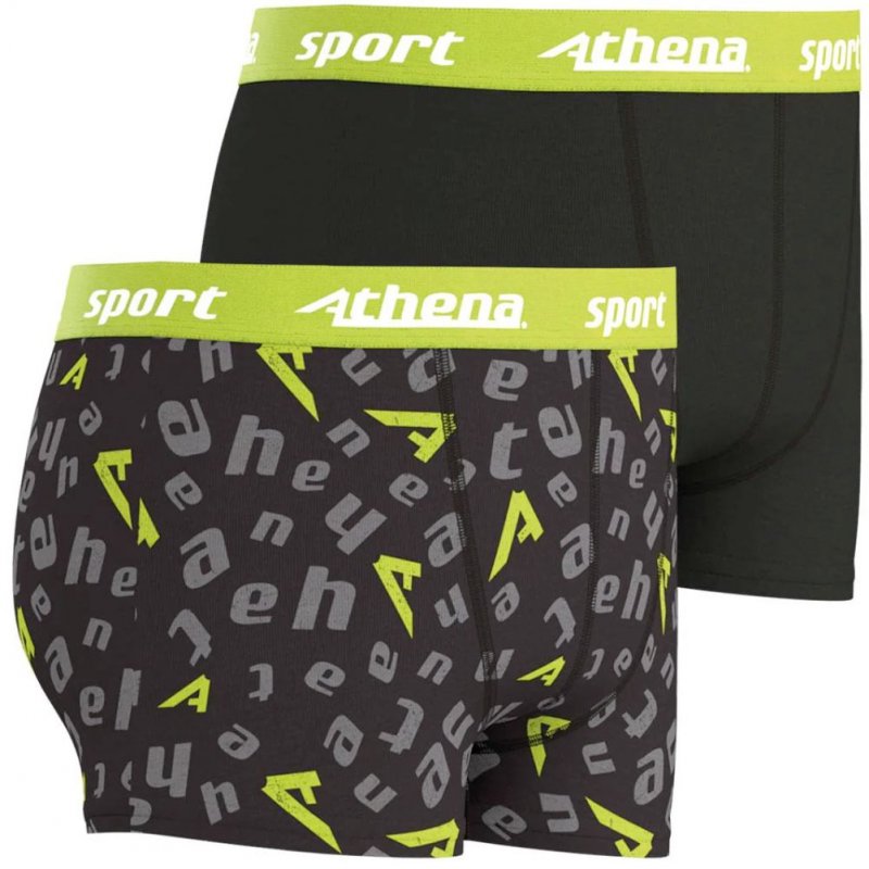 LOT DE 2 Boxer Sous-vêtements Garçon SPORTPACK Noir et Anis
