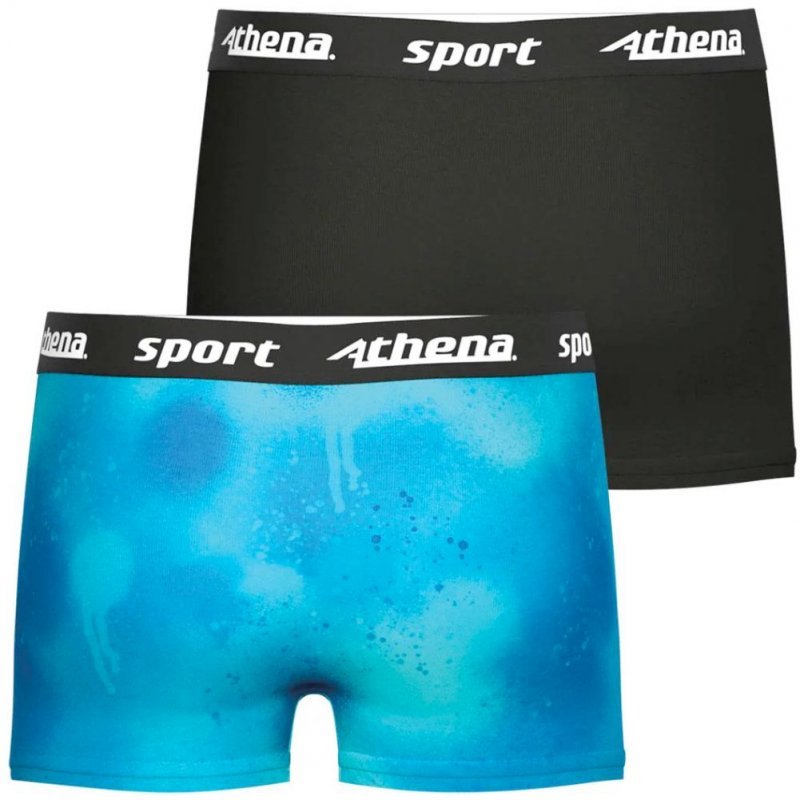 LOT DE 2 Boxer Sous-vêtements Garçon SPORTPACK Noir et Bleu